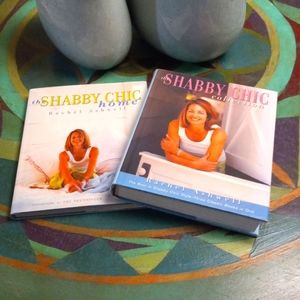 One double and one single volume Shabby Chic books by Rachelle Ashwell